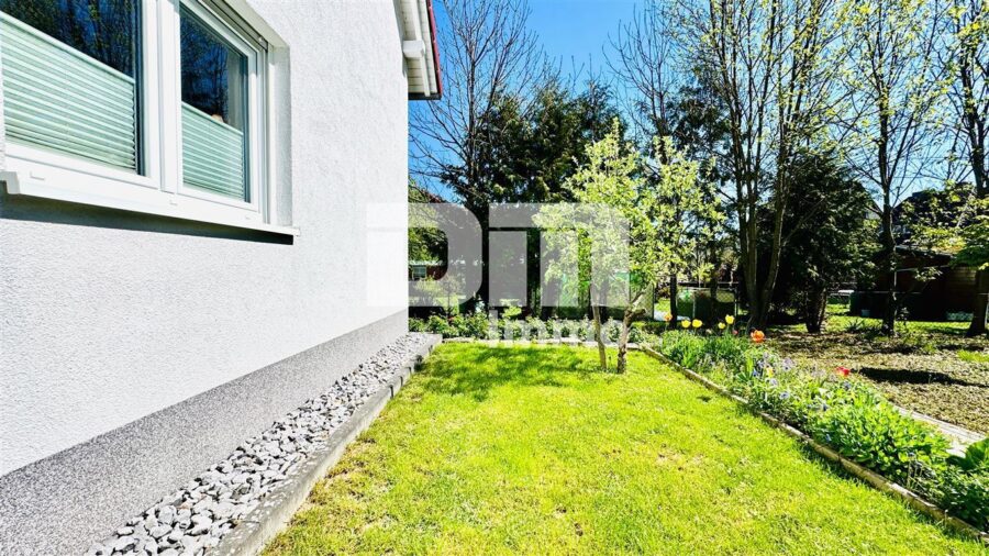 Modernes Familienglück nahe KfW 55-Standard mit Terrasse, Carport und Parkplatz - Vorgartenbereich